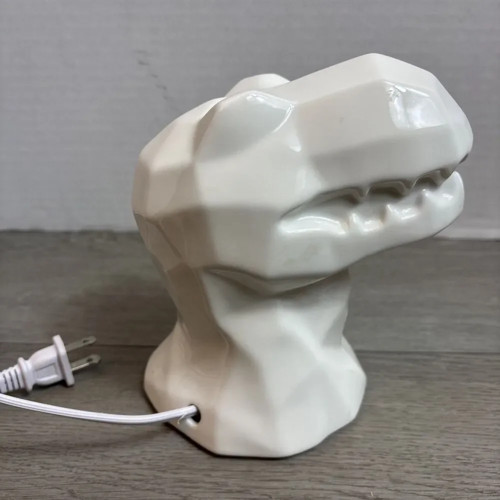 Target Pillow-fort Dinosaur Head Night Light White Ceramic T-Rex Bulb